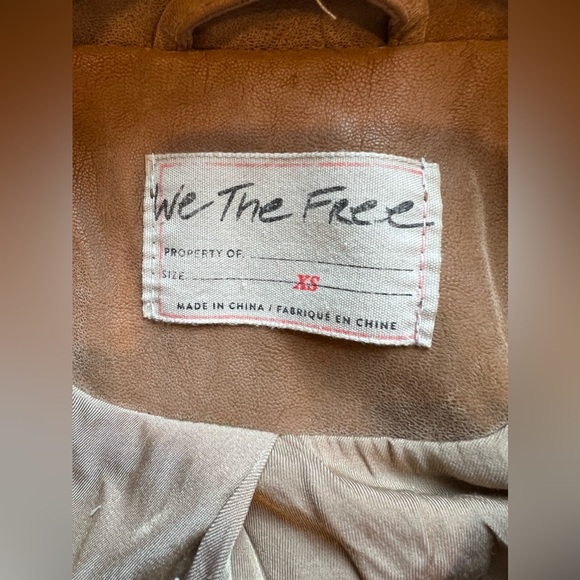 Free People We The Free Womens Fenix Vegan Leather Moto Jacket Camel Brown XS - Picture 11 of 13